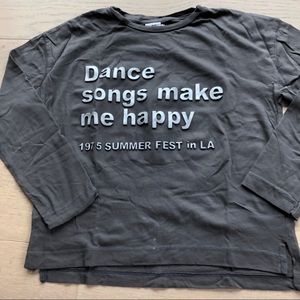 Zara kids  dark gray long sleeves silver print 10